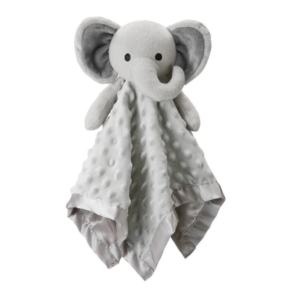 Pro Goleem Elephant Lovey Soft Security Blanket‎ Snuggle Toy Minky Satin Trim